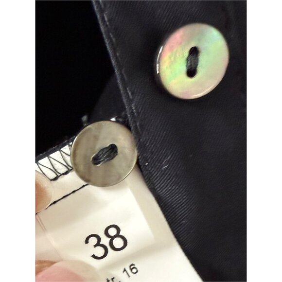 Chic Black Ruffled Women's Button Down Shirt - Picture 10 of 12